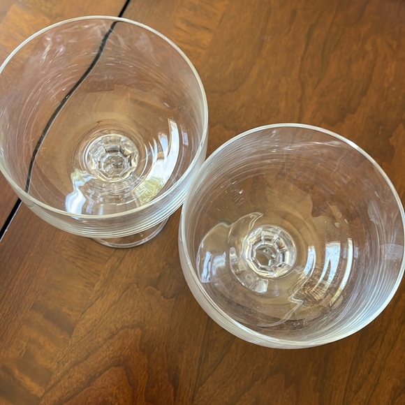 Czech Bohemian clear Crystal Goblets Sterna Design set of 2 champagne coupe - Picture 3 of 7